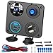 Qidoe 12V USB Outlet Socket Panel 4 in 1 58W Dual PD30 USB C 12V USB Charger 150W Marine Cigarette Lighter Socket 12v Splitter with Voltmeter Digital Display and Waterproof Rocker Toggle Switch 15A Fuse - Image 2