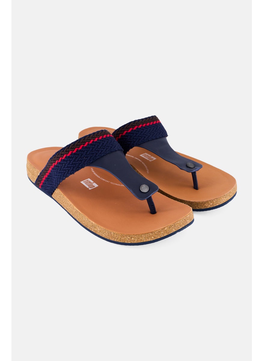 FitFlop Men Stripe Webbing Slip On Sandals, Navy Combo  - Image 1