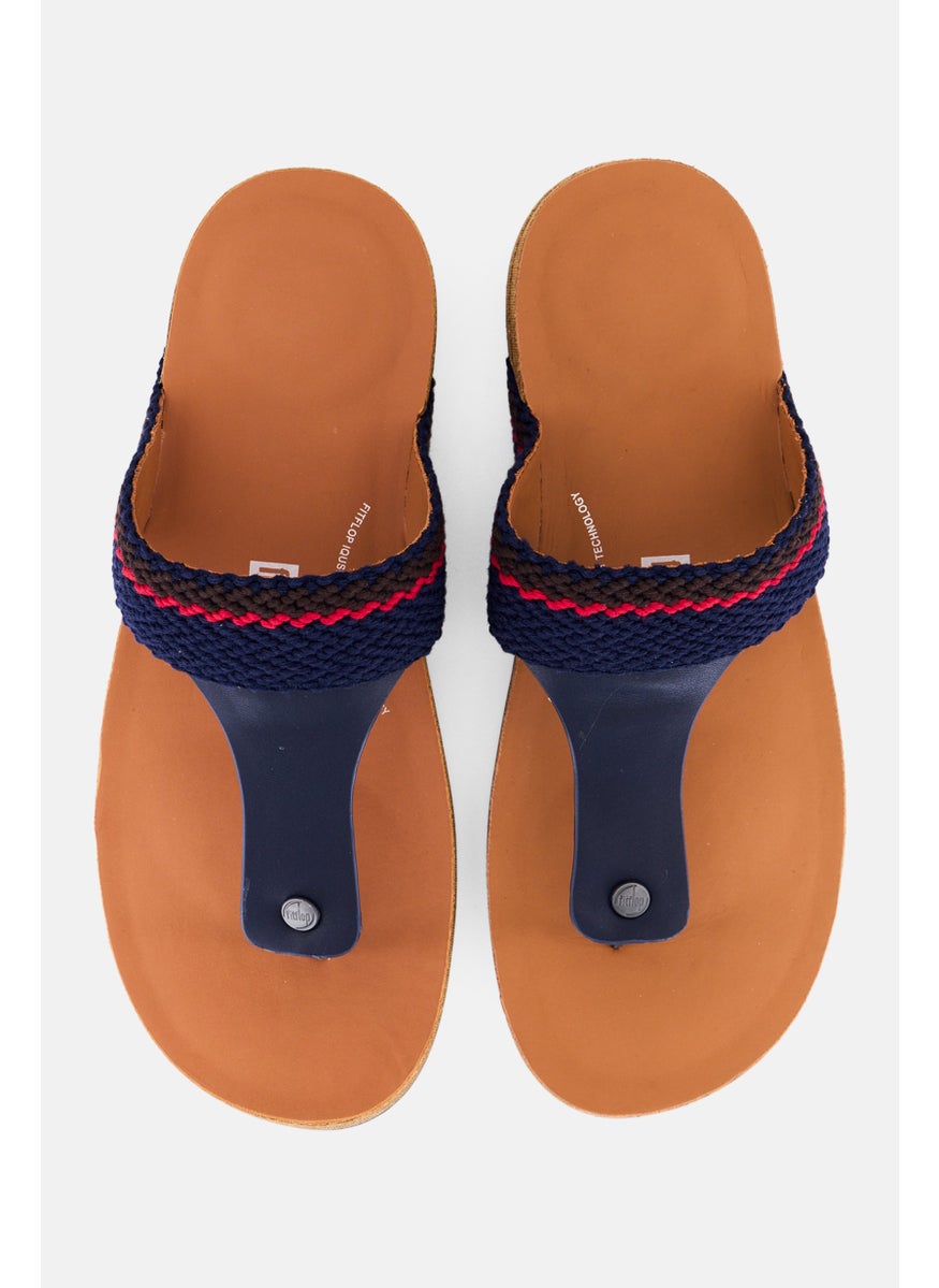 FitFlop Men Stripe Webbing Slip On Sandals, Navy Combo  - Image 3