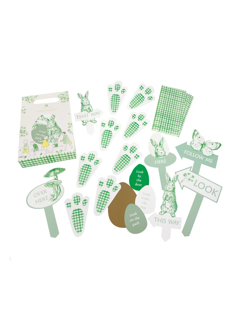 Talking Tables Talking Tables Egg Hunt Kit | 29 Pieces, Easter Props for Kids, Signs, Bunny Feet, Clues, Treat Bags, Family Fun, Green