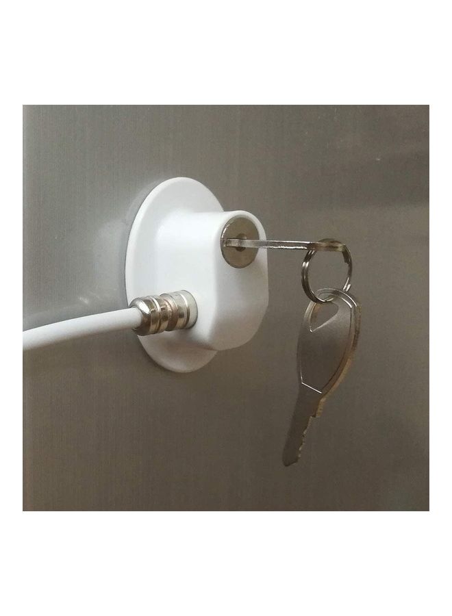 NIBEMINENT 2-Piece Refrigerator Door Lock With 4 Keys White - Image 4