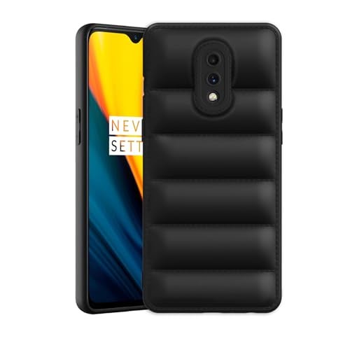Plus Puffer Case Camera Protection Soft Back Cover for OnePlus 7 - Black - Image 1