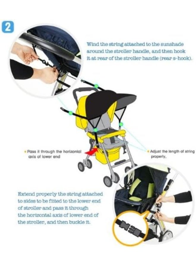 Manito Sun Shade for Strollers and Car Seats (Black) UPF 50+ - Image 5