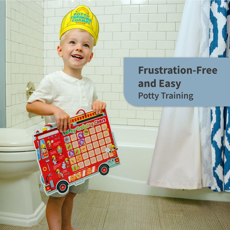 Putska Potty Training Chart with 35 Stickers, 3 Reminder Stickers and Crown for Toddlers Boys and Girls - Potty Training Rewards for Kids - Fireman - Image 2