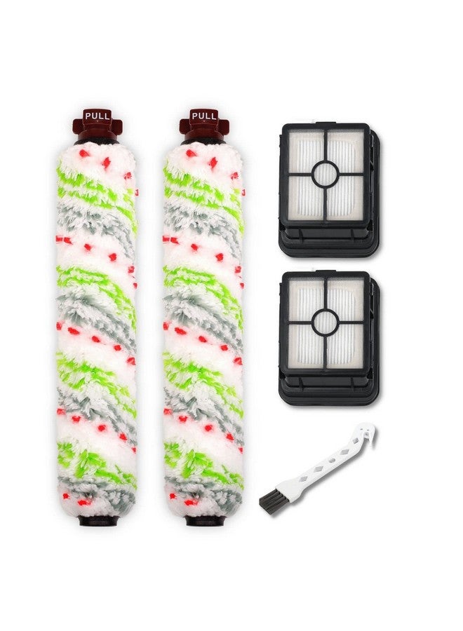 F Flammi Replacements Part Compatible with BISSELL CrossWave Wet Dry Vacuum, CrossWave PET PRO and CrossWave Cordless Accessories (2 Multi-Surface Pet Brush Rolls+2 Filters) - Image 1