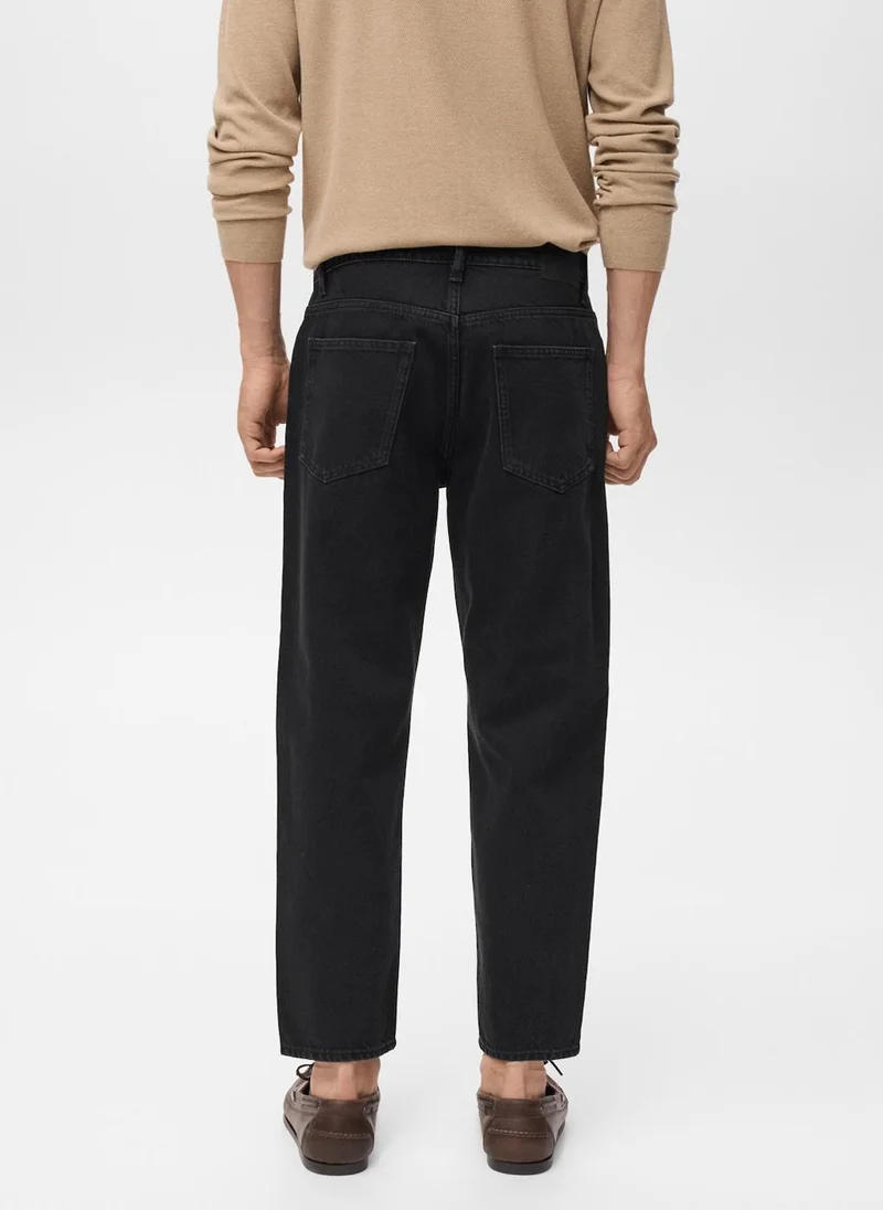 Mango Man Sammy cropped carrot-fit jeans