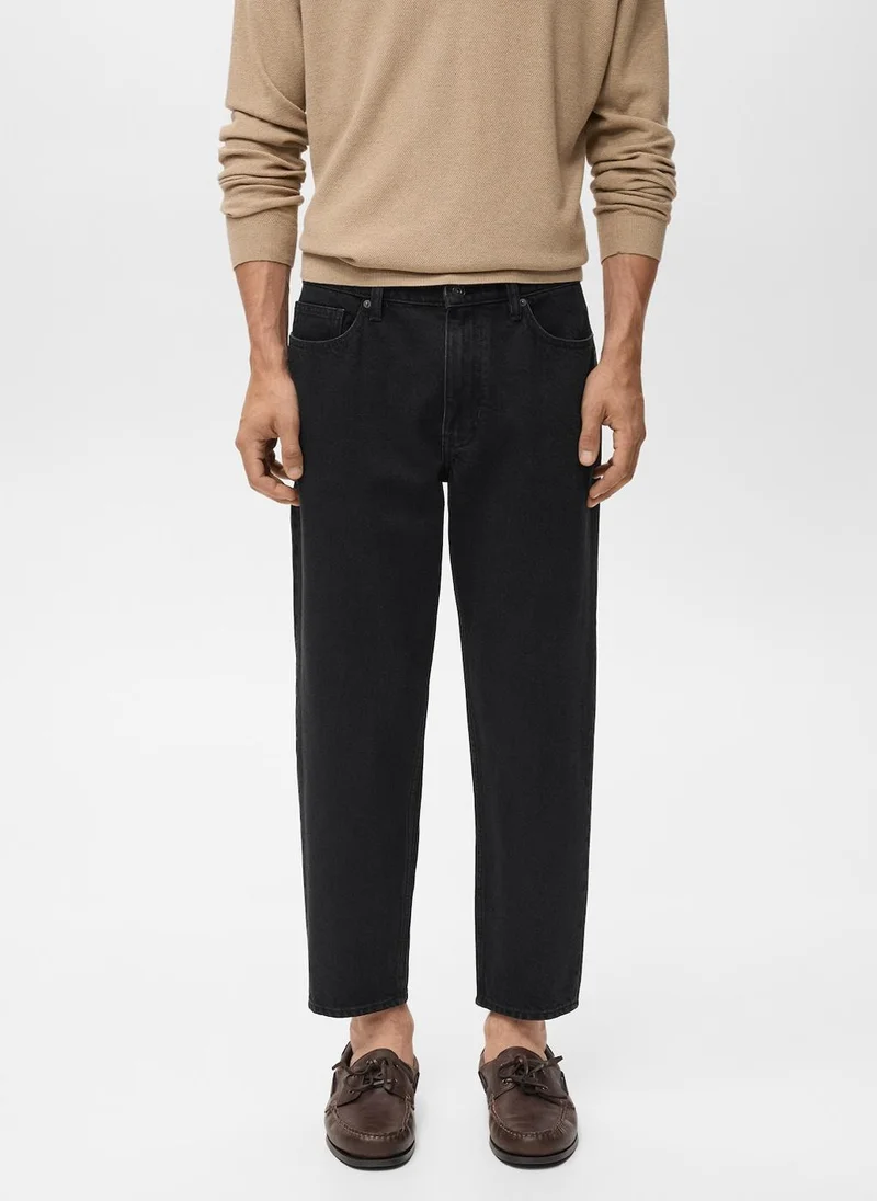 Mango Man Sammy cropped carrot-fit jeans