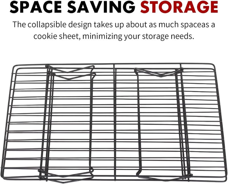 Power King 2-Tier Cooling Rack for Baking - 15.75" x 9.84" Stackable Stainless Steel Wire Rack, Non-Stick, Collapsible, Space-Saving Design for Cookies, Cakes, and More, Gifts for Baking Enthusiasts - Image 5