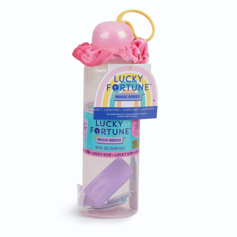 WowWee Lucky Fortune Magic Series - Reusable Water Bottle, Stickers, Lucky Bracelet, & Scrunchy - Lucky H2O Water Bottle for Teens - Image 1