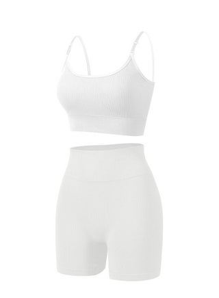Women's Solid Color Sport Fitness Lingerie Set 2-piece Seamless Wireless Bra+High Waist Boxer Shorts Sport Suit White - pzsku/Z90CAB05C3CA618093441Z/45/_/1728472842/64dcb3ee-b557-4ff5-8580-3a01227b1f0f