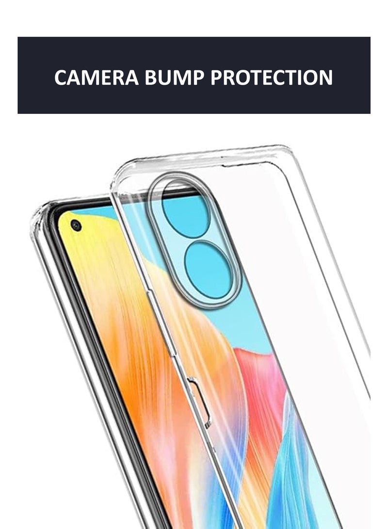 NAFCO For Oppo A58 5G  - Transparent Silicone Drop-Proof Clear Protective Phone Cover - Transparent - Image 3