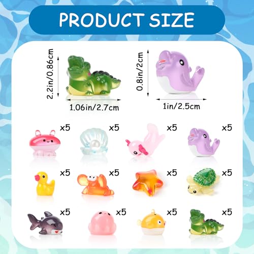Halloscume 60 Sets Employee Appreciation Gift Box Bulk Mini Resin Sea Ocean Animals Breathing Gift Bulk Emotional Support Positive Box for Staff Coworkers Team Mental Health Care - Image 3