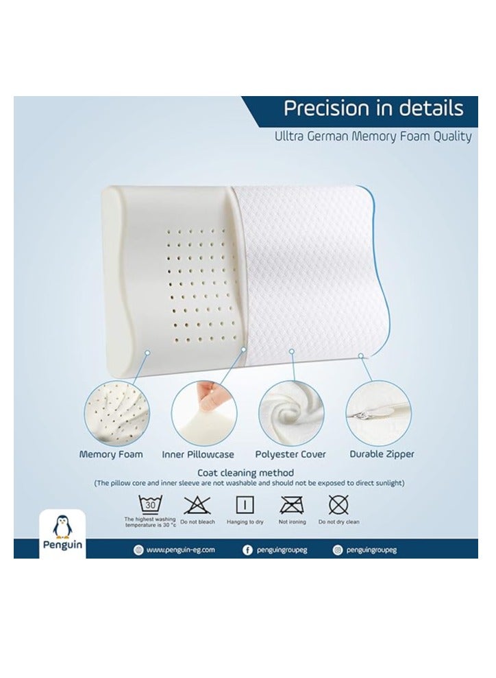 Penguin Contour L Pillow Memory Foam*Cotton Close - 40 * 60 - white - Image 3