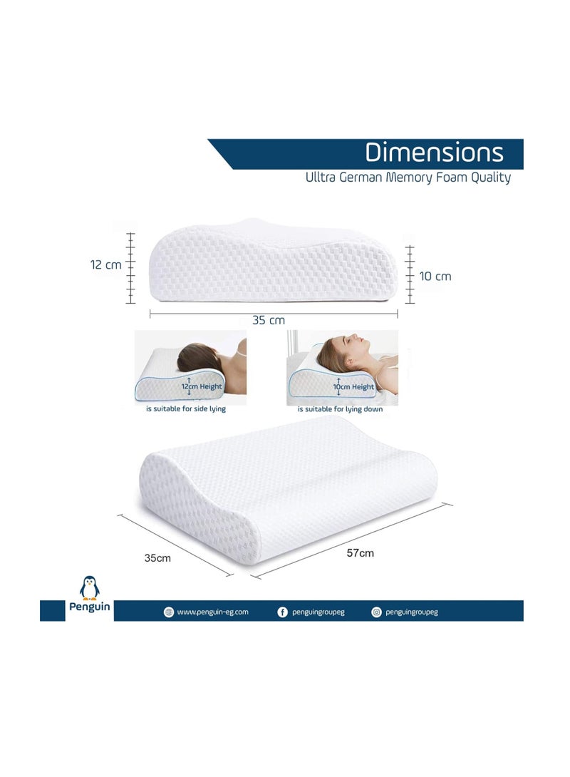 Penguin Contour L Pillow Memory Foam*Cotton Close - 40 * 60 - white - Image 4