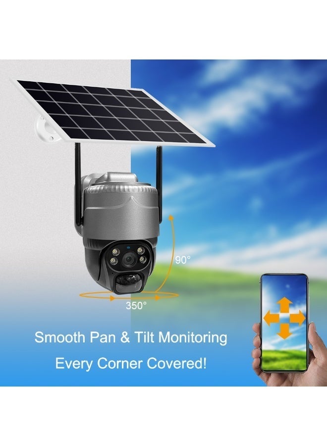 ELTRAZONE 3.0MP Solar Powered Outdoor WiFi PTZ Camera with Dual Illuminants, SD Card & Cloud Storage, PIR + Radar Motion Detection, IP66 Waterproof Build, Wireless Security Camera for Day & Night Monitoring - Image 2