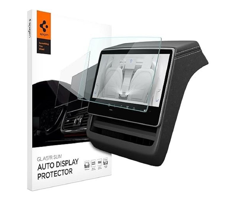 Spigen Tempered Glass Screen Protector [GLAStR Slim] designed for Tesla Model 3 (2024) Highland 8 inch REAR Touchscreen - Matte/Anti Glare/Anti Finger Print - Image 1