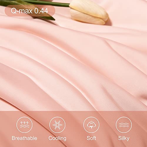 LLanCL Cooling Blankets for Hot Sleepers - Cool Like Ice Cream Lightweight Blanket for Summer with Double Side Cold, Cooling Comforter, Quilt, Fabric for Bed (Throw Size 47" x 59" Pink & Beige) - Image 3