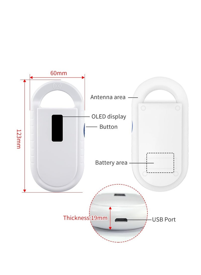 SYOSI - Pet ID Microchip Scanner, 134.2Khz Smart Chip Handheld ID Scanner Supports ISO11784/ISO11785, FDXB, ID64 RFID Data Storage Upload to Pc USB Interface Rechargeable for Dog/Pet/Cat/Pig/Animal - Image 1