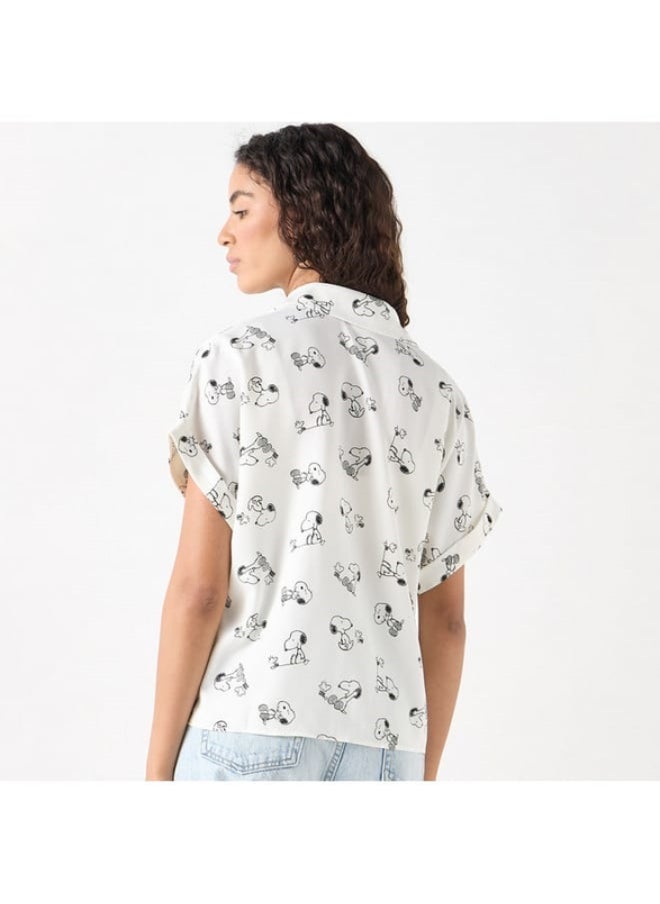 SP Characters Snoopy Print Shirt with Extended Sleeves  - Image 4