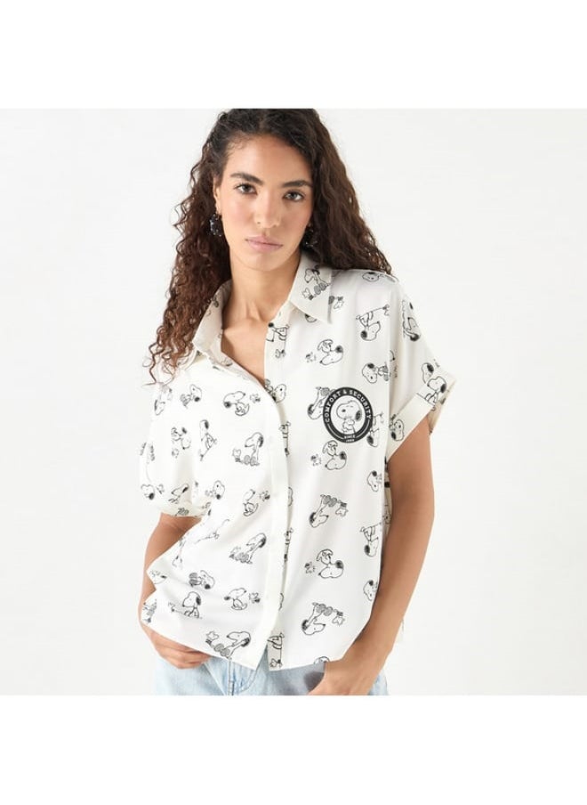 SP Characters Snoopy Print Shirt with Extended Sleeves  - Image 2