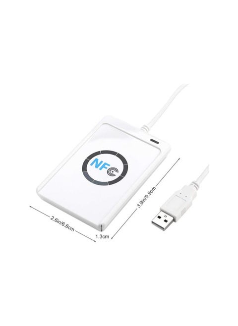 ACR122U NFC RFID, 13.56MHz NFC ACR122U RFID Contactless Smart IC Card Reader Writer w/USB Cable, SDK, 5X Writable IC Card + Free Software