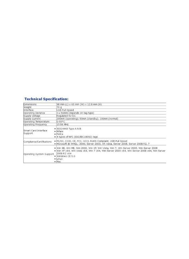 Generic - ACR122U NFC RFID, 13.56MHz NFC ACR122U RFID Contactless Smart IC Card Reader Writer w/USB Cable, SDK, 5X Writable IC Card + Free Software - Image 1