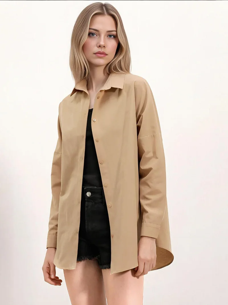 BIG DART BDART Oversized Long Sleeve Button-Up Shirt