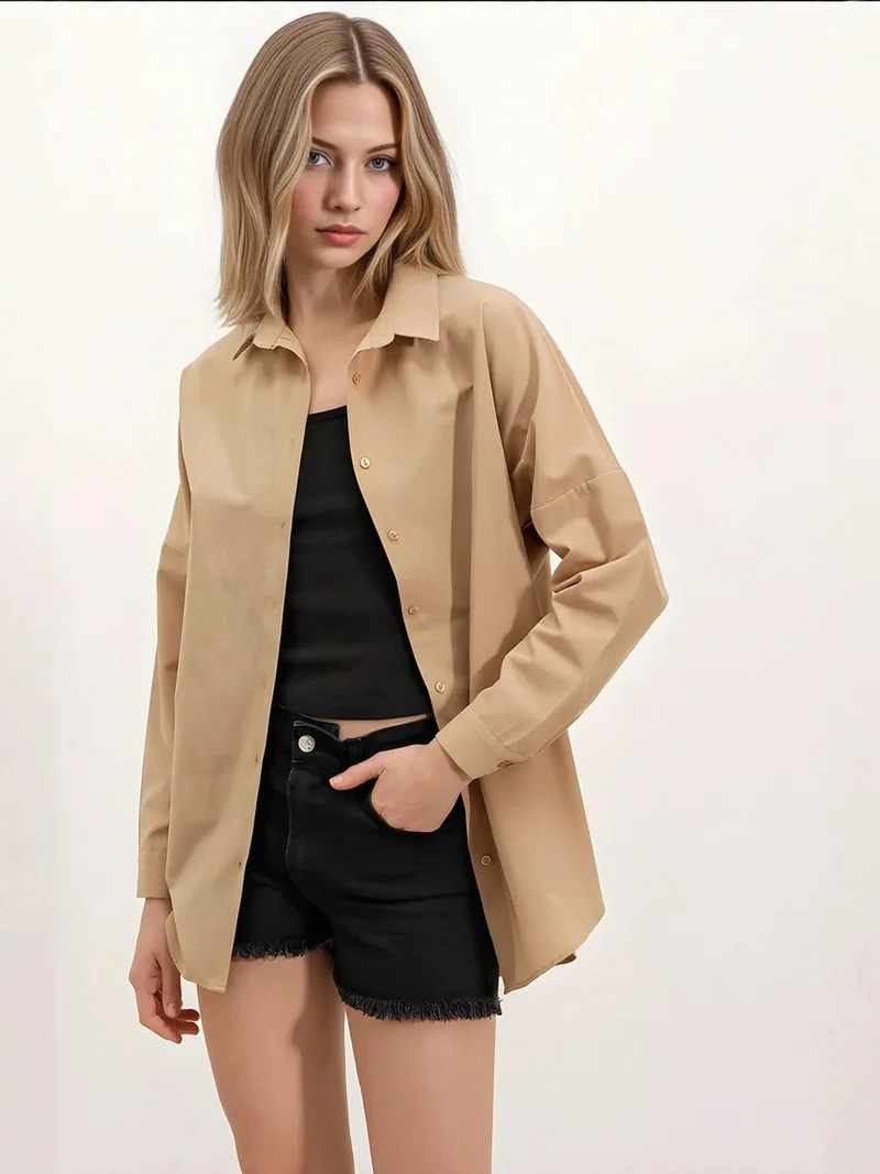 BIG DART BDART Oversized Long Sleeve Button-Up Shirt