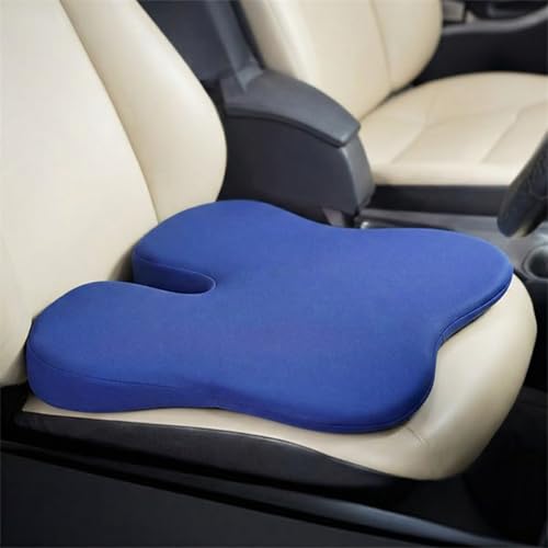 SleepyCat Slim Seat Cushion | Wide Ergonomic Car Cushion | Perforated Memory Foam | Compatible Ventilated A/C Seats | Anti-Skid Base | Premium Nylon Cover | Long Drive Support Comfort | Blue - Image 1