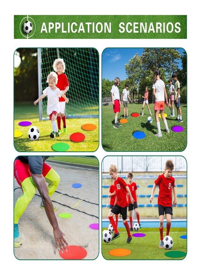 PIKZH Poly Spot Markers 9.05 inch 12 Pcs Non-Slip Rubber Agility Training Markers Floor Dots Flat Field Cones for Football, Soccer, Basketball, School Exercise Drills, Dance Practice - Image 5