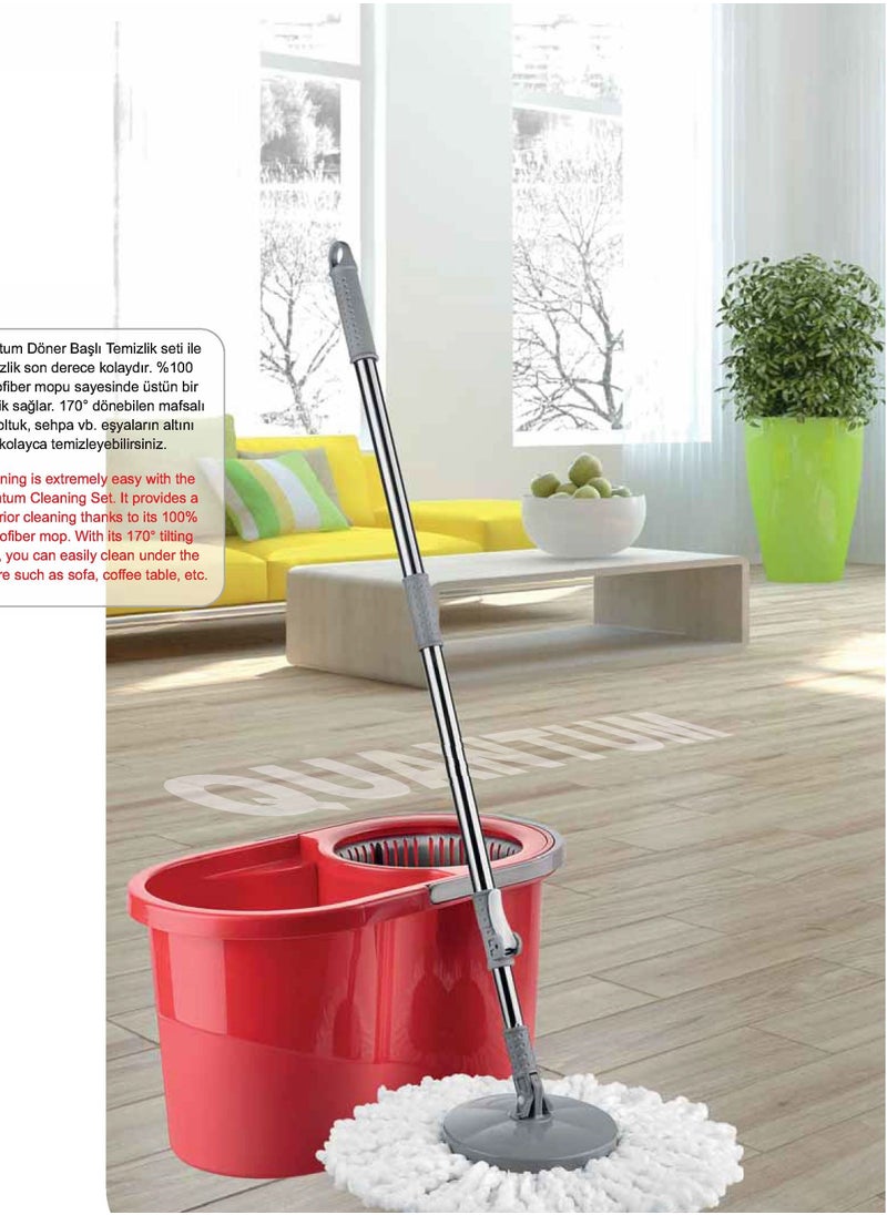 Proff - 360 Degree Rotating Spin Mop And Bucket Set red 16 liter - Image 1