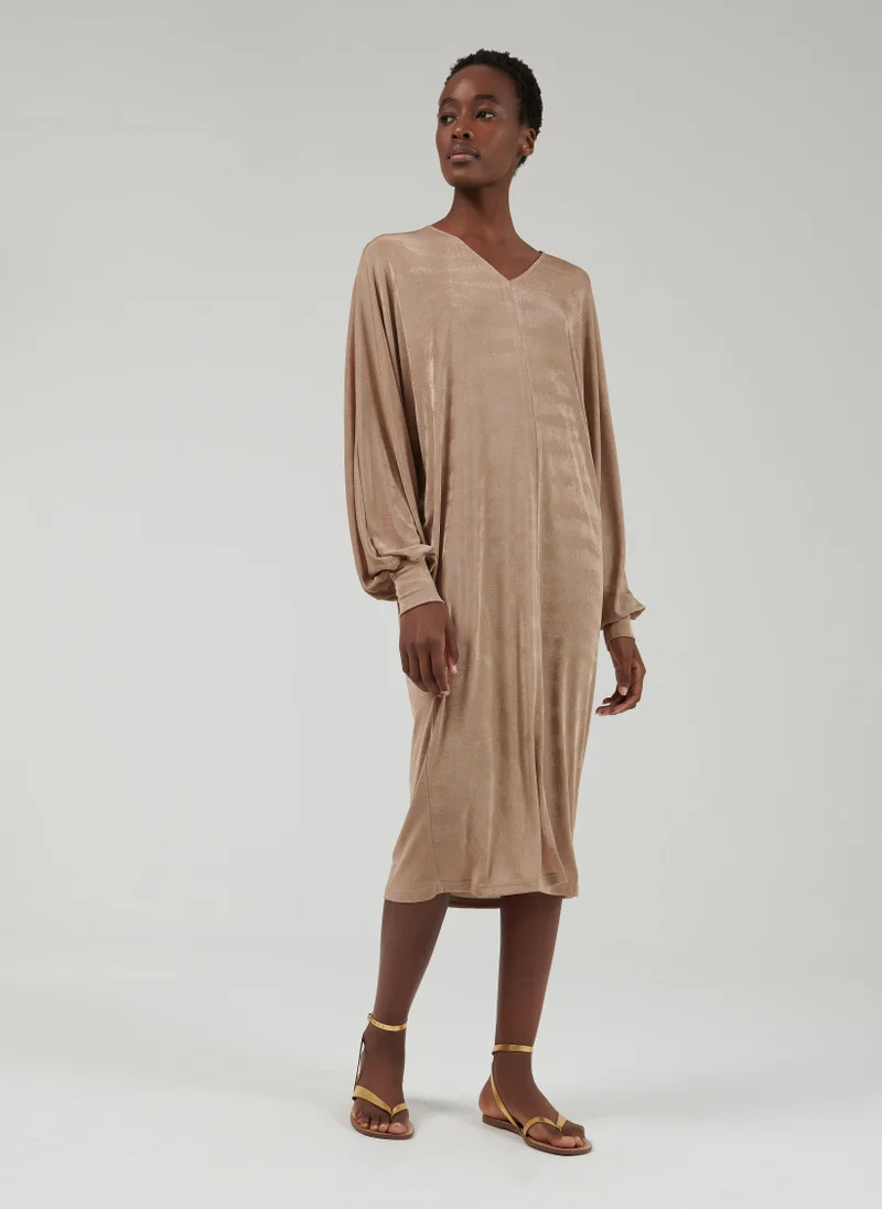 leem Marked Waist Paneled Dress