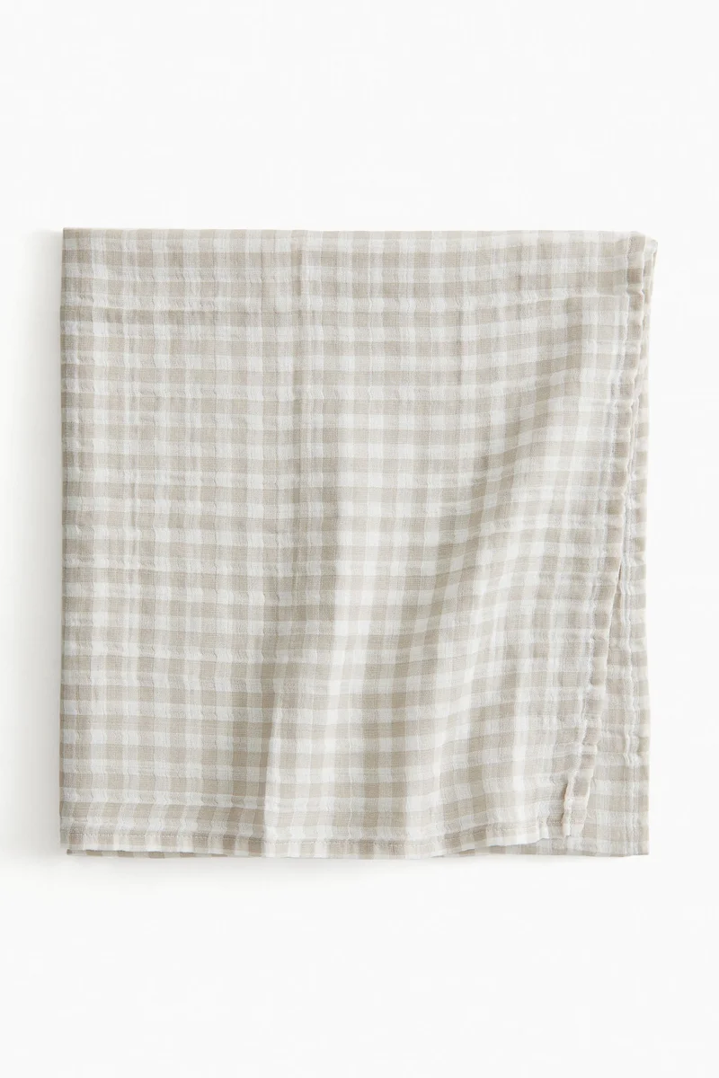 H&M Checked cotton muslin comfort blanket