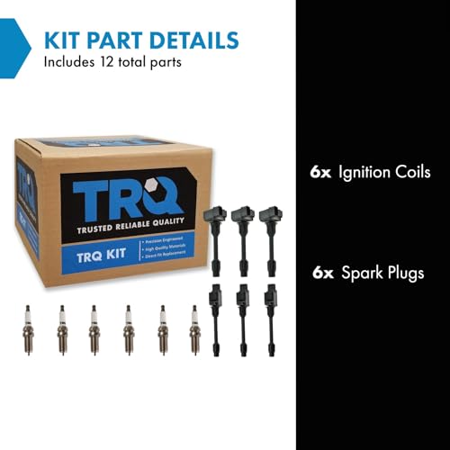 TRQ Ignition Kit Ignition Coil Spark Plugs Compatible with 2000 INFINITI I30 Nissan Maxima - Image 2