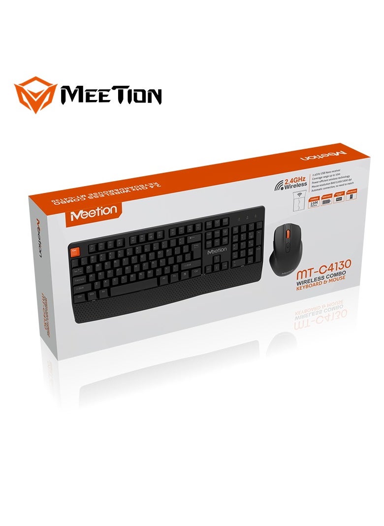 Meetion - Meetion Wireless Ergonomic Keyboard Mouse Combo C4130 Adjustable stand Precision Control Ergonomic Design - Image 1