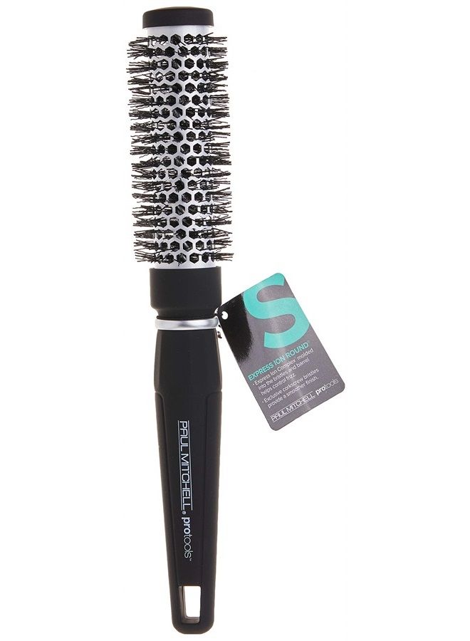 Paul Mitchell Pro Tools Express Ion Aluminum Round Brush, For Blow-Drying All Hair Types, Small, Black and Silver - Image 3