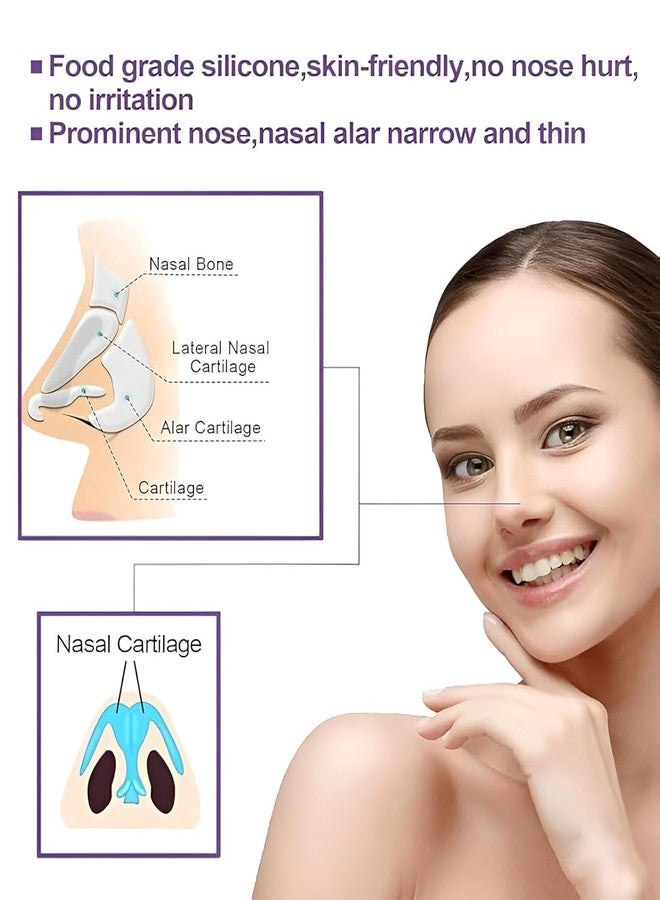 PAXCOO Silicone Nose Shaper Clip - Straighten & Lift Nose Bridge Naturally Soft and Safe, Beauty Face Shaping Tool for Women & Men - Reusable & Portable Comfortable Nose Corrector Tool for Daily Use - Image 2
