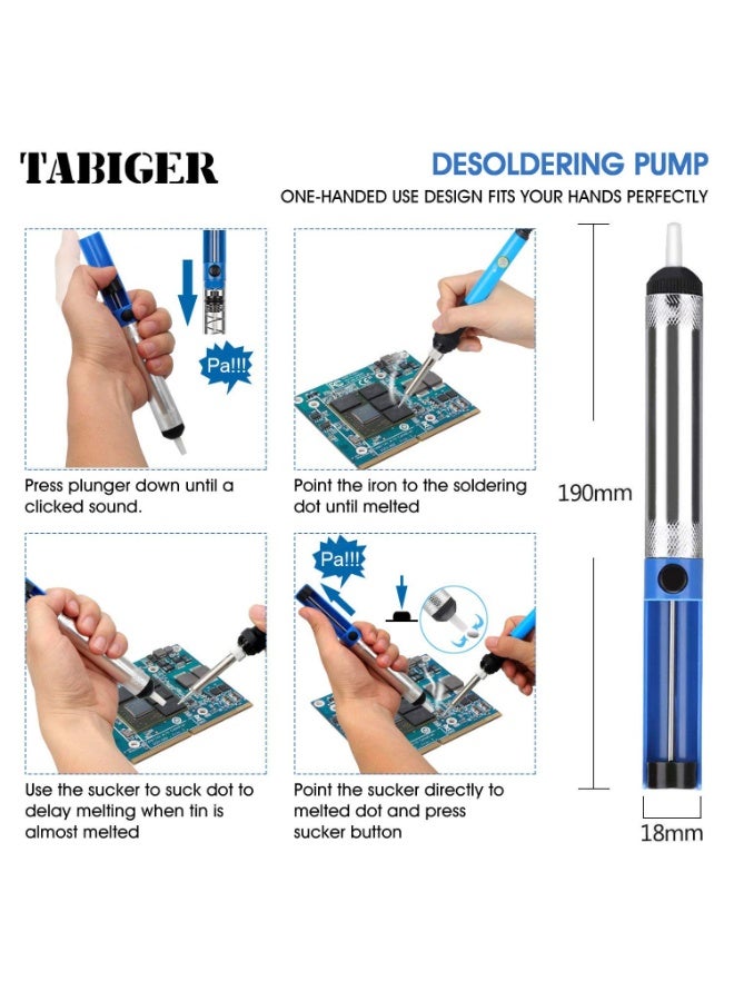 SANMUGEED Electric Soldering Iron, Temperature Adjustable Electric Welding Iron Gun with 5 Precision Tip - Image 4