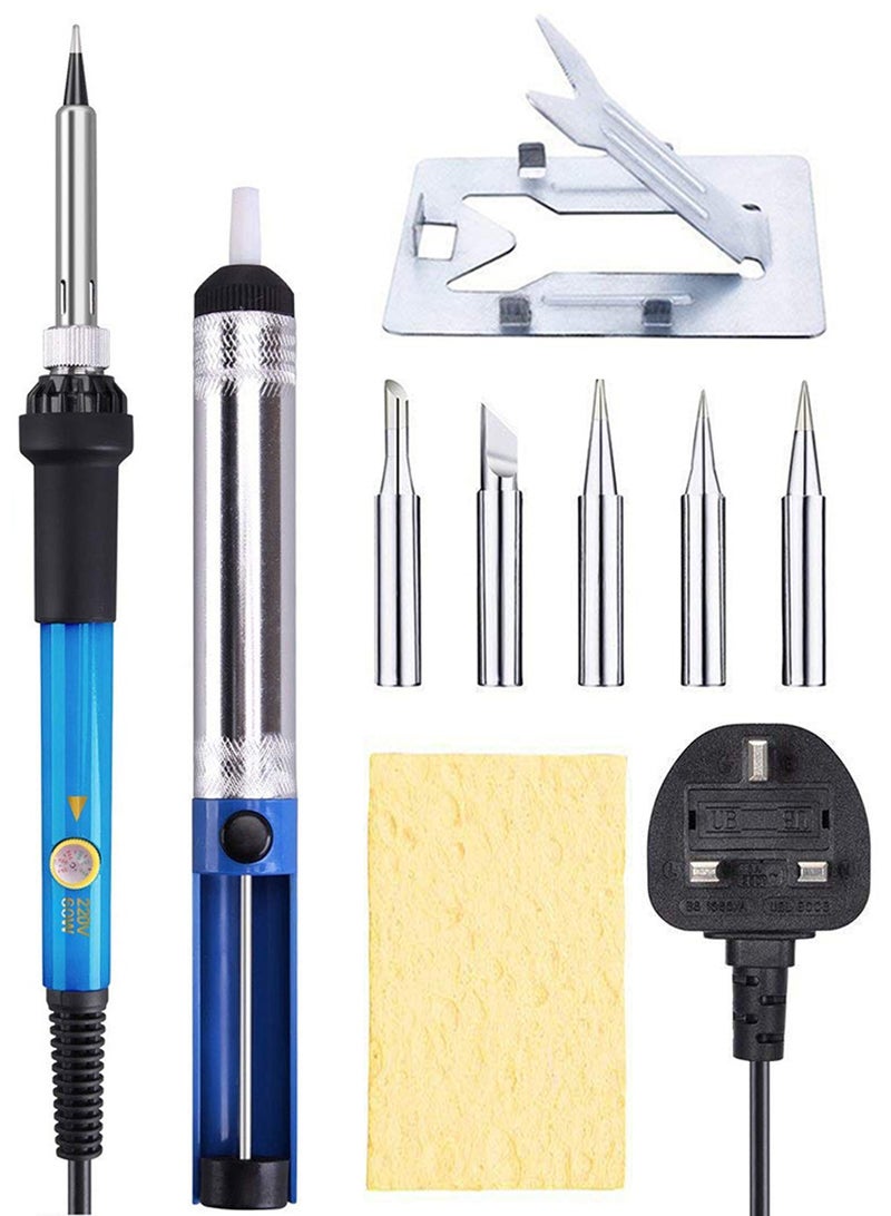 SANMUGEED Electric Soldering Iron, Temperature Adjustable Electric Welding Iron Gun with 5 Precision Tip - Image 1