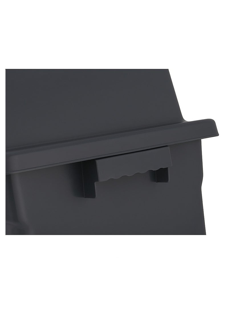 ماركولو سلة نفايات 30 لتر بغطاء دفع – رمادي | حاوية قمامة بلاستيكية متينة ومقاومة للأشعة فوق البنفسجية للاستخدام المنزلي والمكتبي - Image 3