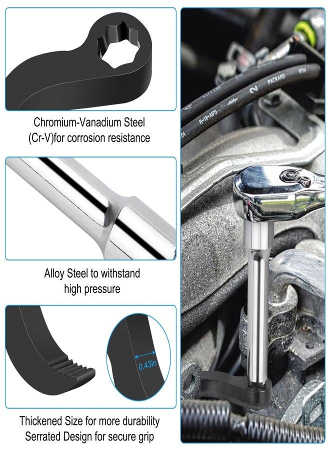Linkstyle 3pcs Pry Bar Wrench Adapter, 1/2" Drive Crowbar Adapter Head, Half Shaft Removal Tool for Tight Spaces with Extension Bar - Image 3