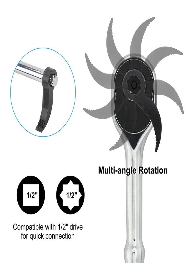 Linkstyle 3pcs Pry Bar Wrench Adapter, 1/2" Drive Crowbar Adapter Head, Half Shaft Removal Tool for Tight Spaces with Extension Bar - Image 4