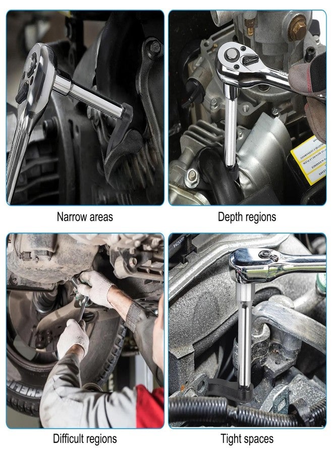 Linkstyle 3pcs Pry Bar Wrench Adapter, 1/2" Drive Crowbar Adapter Head, Half Shaft Removal Tool for Tight Spaces with Extension Bar - Image 5