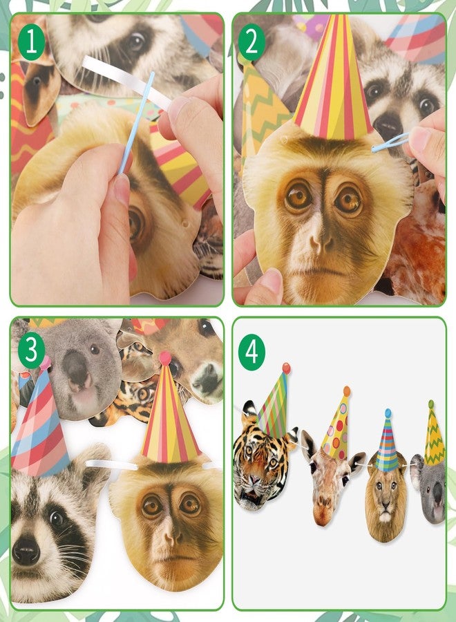 Atiloy Safari Animals Happy Birthday Banner Wild Animal Banners Party Animal Birthday Decorations for Kids Safari Jungle Party Decor Woodland Animals Theme Decorations - Image 3