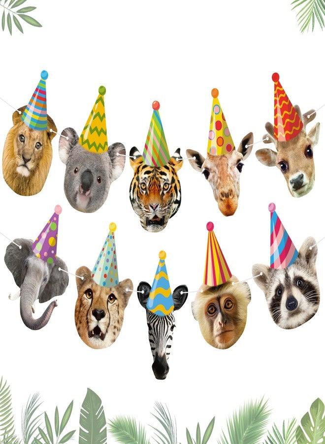 Atiloy Safari Animals Happy Birthday Banner Wild Animal Banners Party Animal Birthday Decorations for Kids Safari Jungle Party Decor Woodland Animals Theme Decorations - Image 1