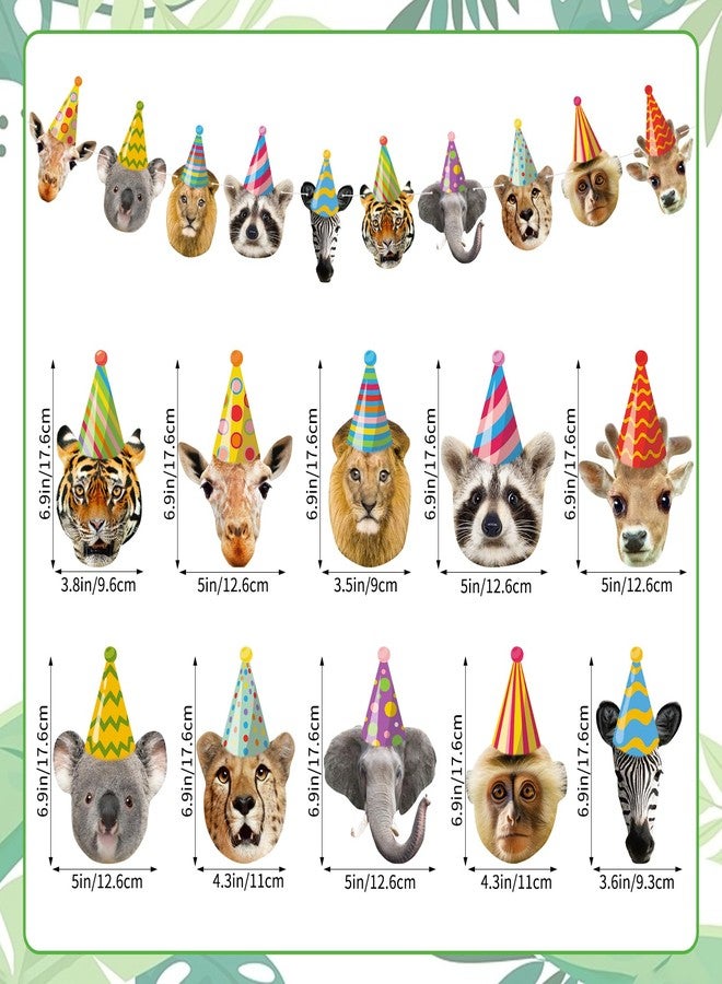 Atiloy Safari Animals Happy Birthday Banner Wild Animal Banners Party Animal Birthday Decorations for Kids Safari Jungle Party Decor Woodland Animals Theme Decorations - Image 2