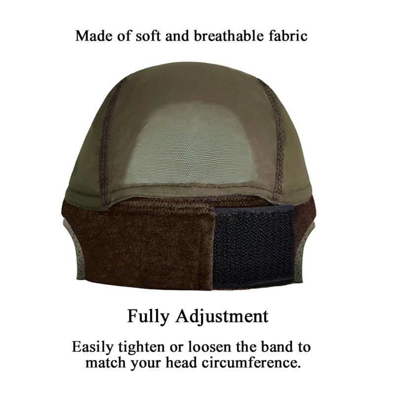 Lace Wig Grip Cap with 4 Pcs HD Wig Caps, 4x5 Transparent Lace Wig Caps for Women Lace Front, Non Slip, Adjustable Grip Cap for Glueless Wigs, Brown - Image 4