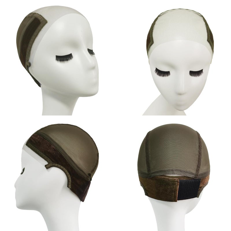 Lace Wig Grip Cap with 4 Pcs HD Wig Caps, 4x5 Transparent Lace Wig Caps for Women Lace Front, Non Slip, Adjustable Grip Cap for Glueless Wigs, Brown - Image 5
