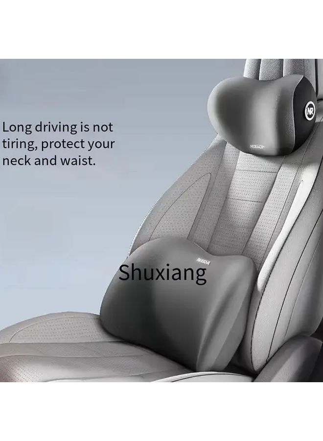 Ergonomic Car Lumbar Support Pillow Posture Correcting Lower Back Cushion Memory Foam For Office Driving Home Reduces Pain Improves Sitting Comfort Office Chair Accessory Sleek Design Charm Coffee Headrest - Image 3