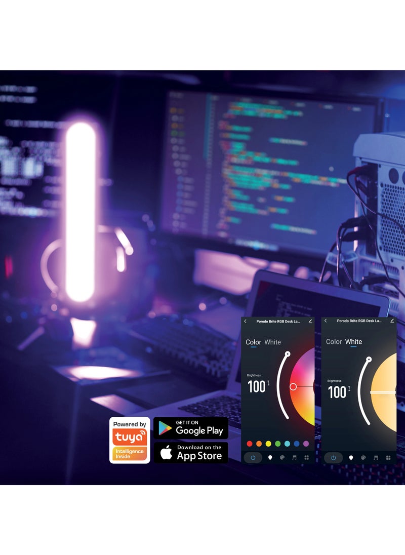 RGB Smart LED Light 3.5W App Control with 16 Million Colours, Voice Command, Wi-Fi Connectivity, Adjustable Light Works with Alexa & Google Assistant, 1.4m Wire - Black